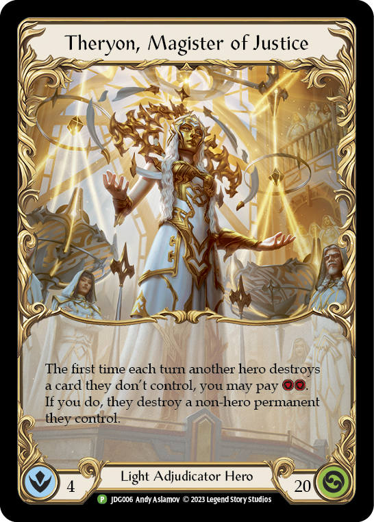 Theryon, Magister of Justice [JDG006] (Promo)  Cold Foil | I Want That Stuff Brandon