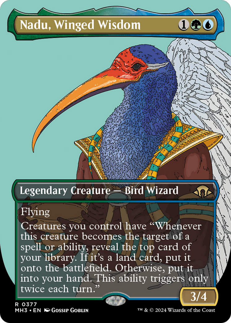 Nadu, Winged Wisdom (Borderless) [Modern Horizons 3] | I Want That Stuff Brandon