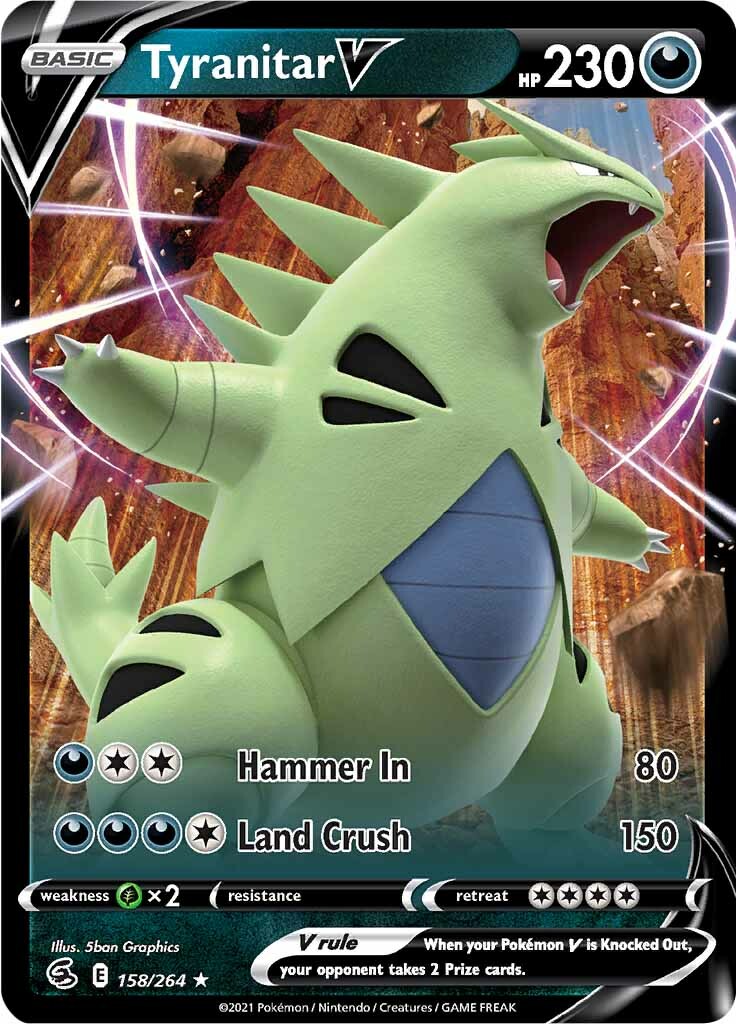 Tyranitar V (158/264) [Sword & Shield: Fusion Strike] | I Want That Stuff Brandon