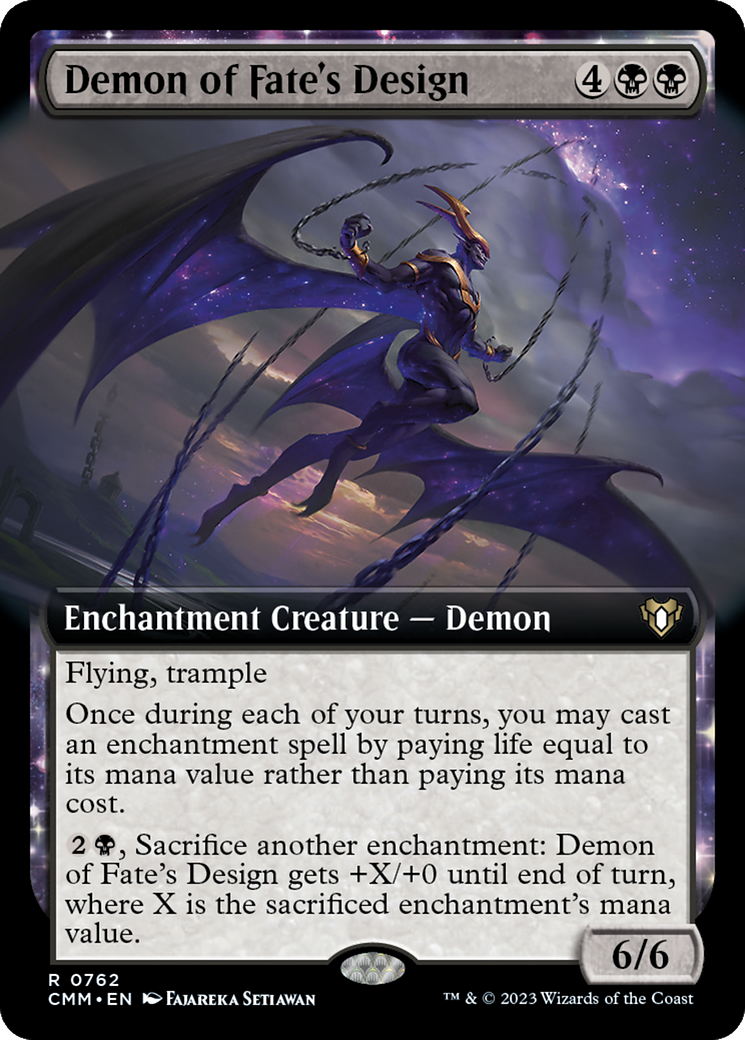 Demon of Fate's Design (Extended Art) [Commander Masters] | I Want That Stuff Brandon