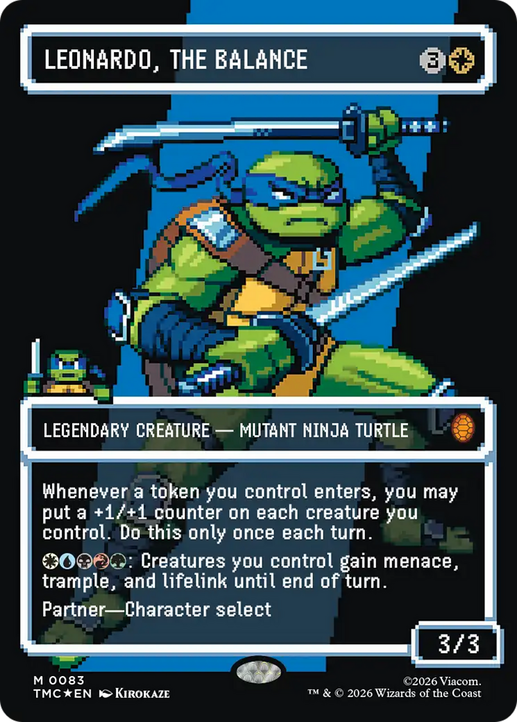 Leonardo, the Balance (0083) (Borderless) (Surge Foil) [Teenage Mutant Ninja Turtles Commander] | I Want That Stuff Brandon