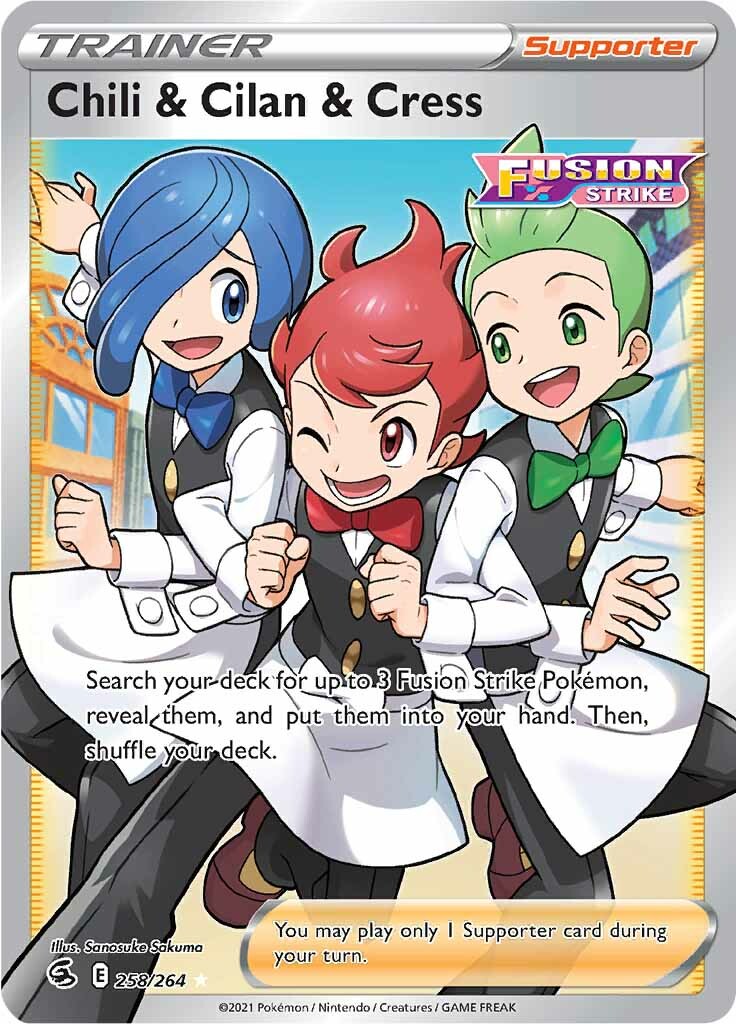 Chili & Cilan & Cress (258/264) [Sword & Shield: Fusion Strike] | I Want That Stuff Brandon