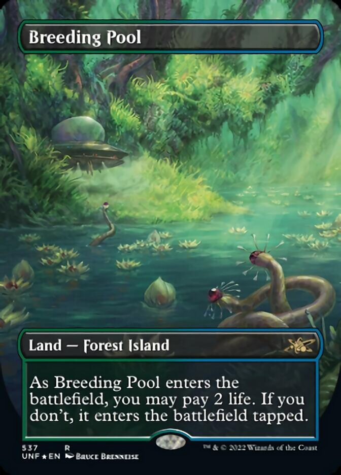 Breeding Pool (Borderless) (Galaxy Foil) [Unfinity] | I Want That Stuff Brandon