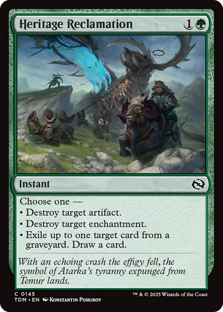 Heritage Reclamation [Tarkir: Dragonstorm] | I Want That Stuff Brandon