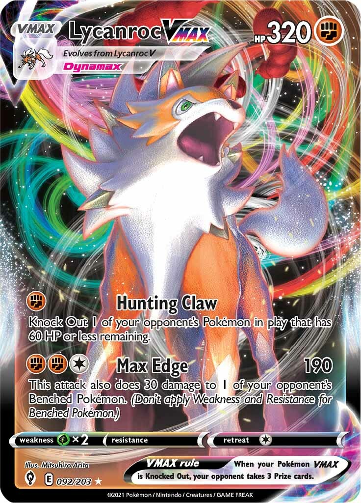 Lycanroc VMAX (092/203) [Sword & Shield: Evolving Skies] | I Want That Stuff Brandon