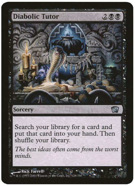 Diabolic Tutor (Oversized) [Eighth Edition Box Topper] | I Want That Stuff Brandon