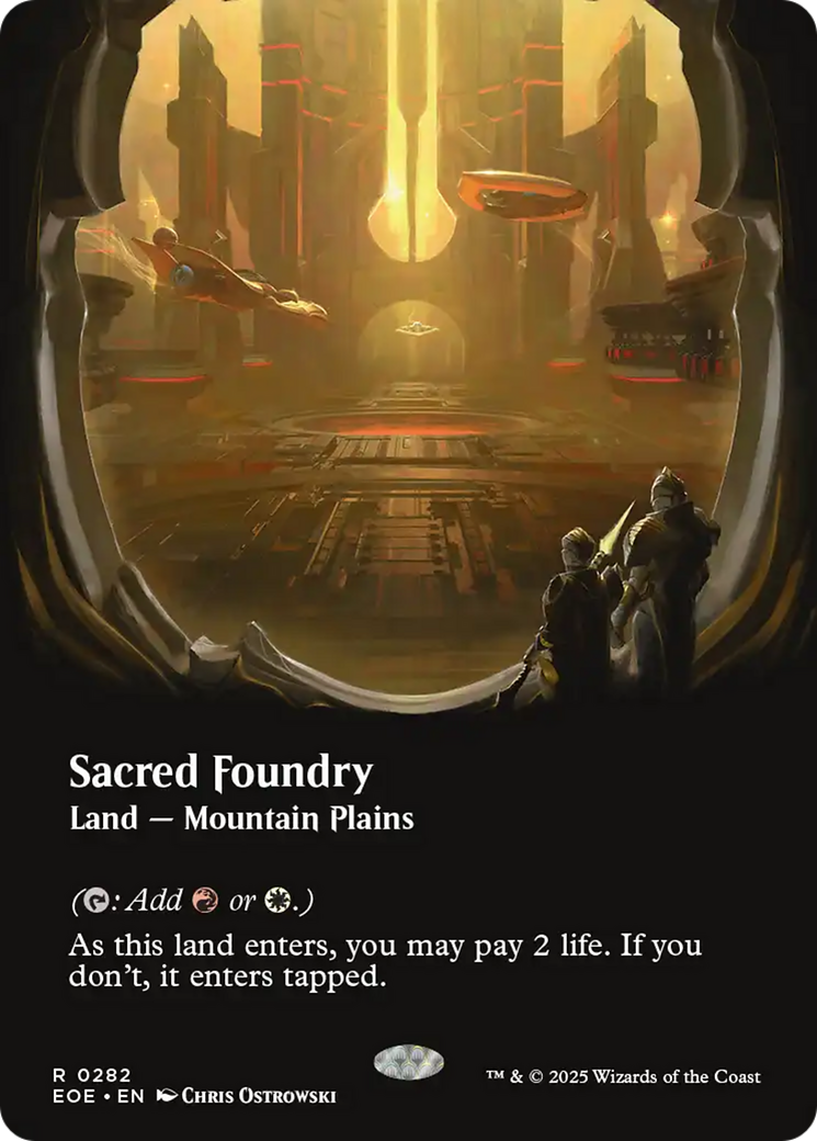 Sacred Foundry (Borderless) [Edge of Eternities] | I Want That Stuff Brandon