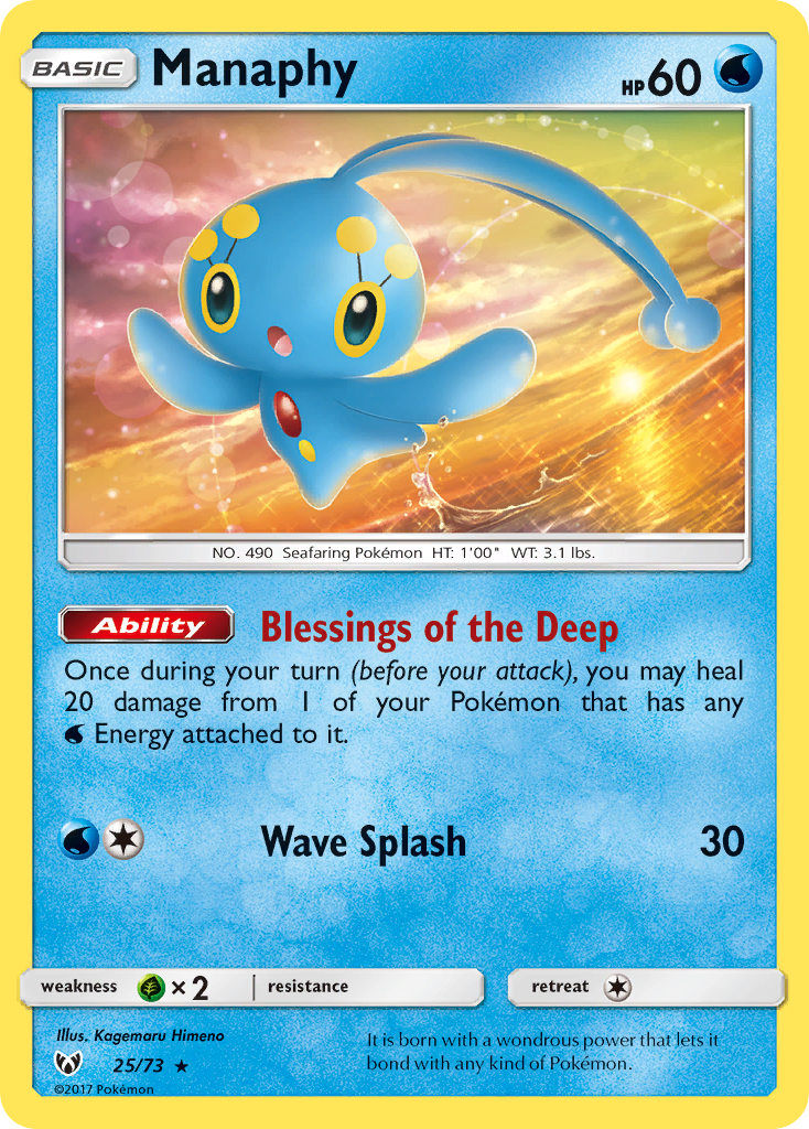 Manaphy (25/73) [Sun & Moon: Shining Legends] | I Want That Stuff Brandon