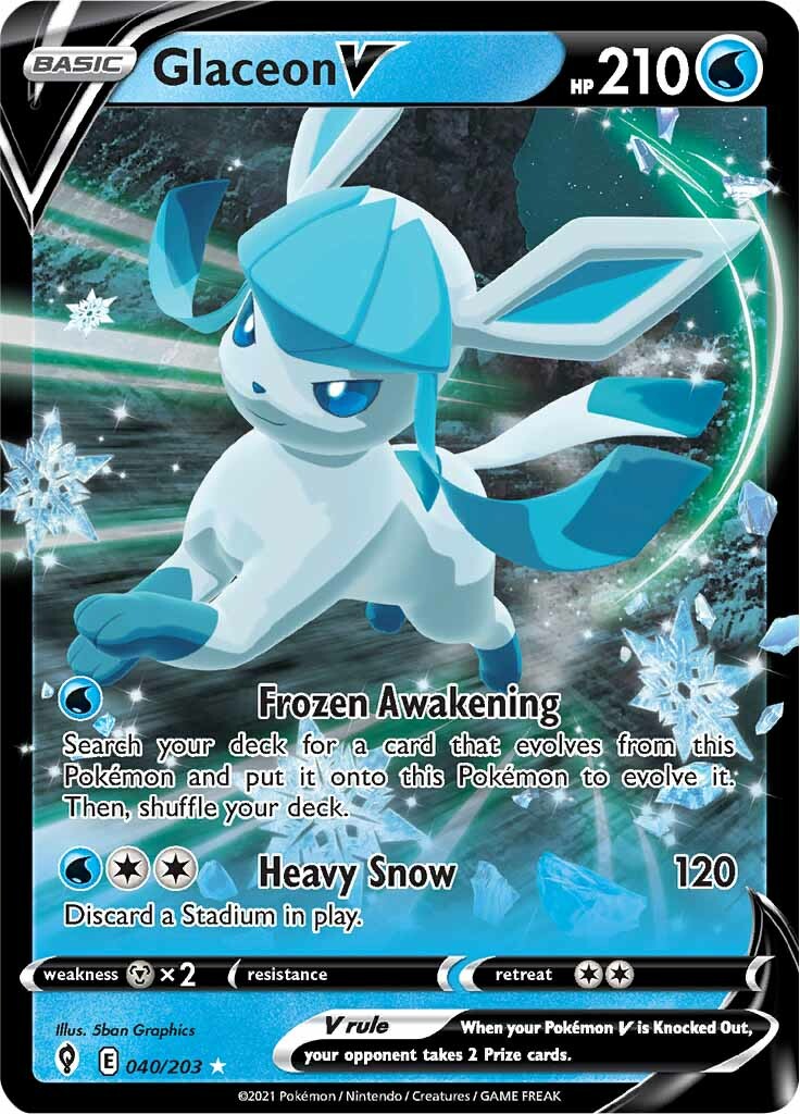 Glaceon V (040/203) [Sword & Shield: Evolving Skies] | I Want That Stuff Brandon