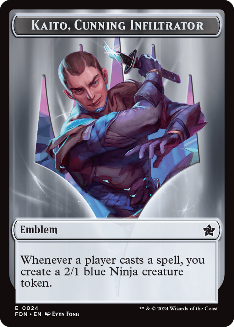 Emblem - Kaito, Cunning Infiltrator // Ninja Doubled-Sided Token [Foundations Tokens] | I Want That Stuff Brandon