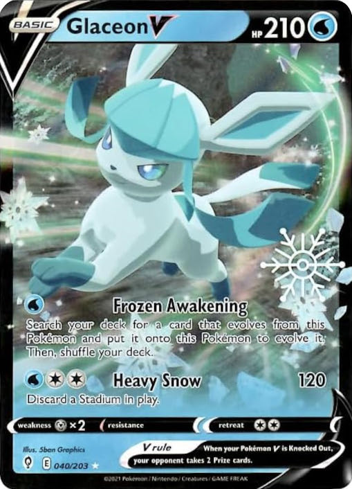 Glaceon V (040/203) (Holiday Calendar) [Sword & Shield: Evolving Skies] | I Want That Stuff Brandon