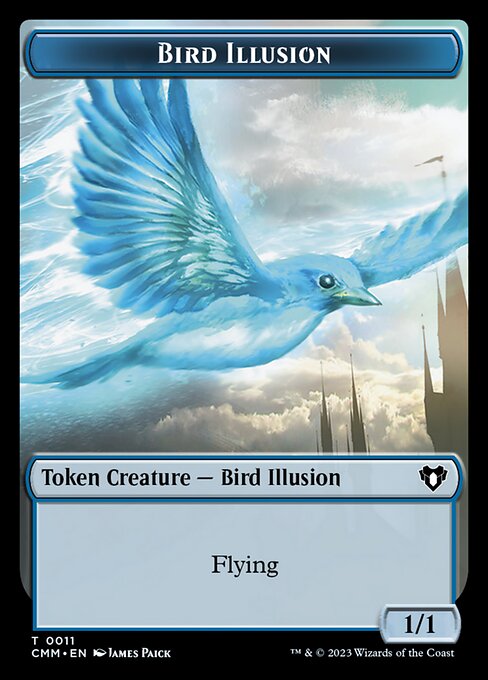 Zombie (0019) // Bird Illusion Double-Sided Token [Commander Masters Tokens] | I Want That Stuff Brandon