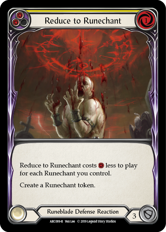 Reduce to Runechant (Yellow) [ARC089-R] (Arcane Rising)  1st Edition Rainbow Foil | I Want That Stuff Brandon
