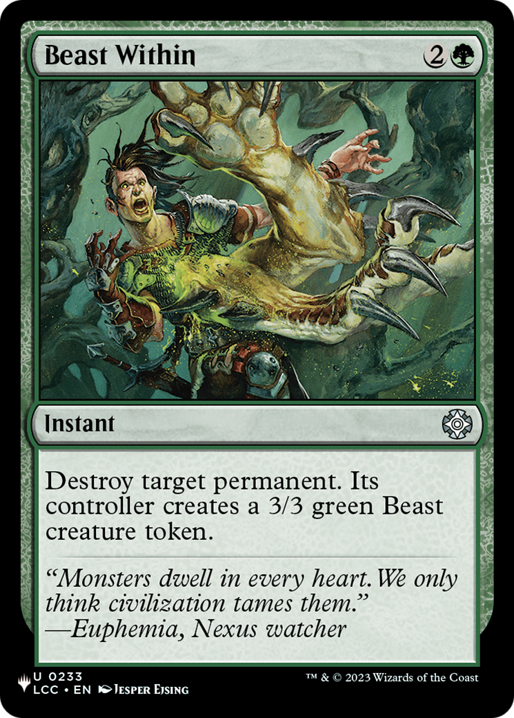 Beast Within (LCC) [The List] | I Want That Stuff Brandon