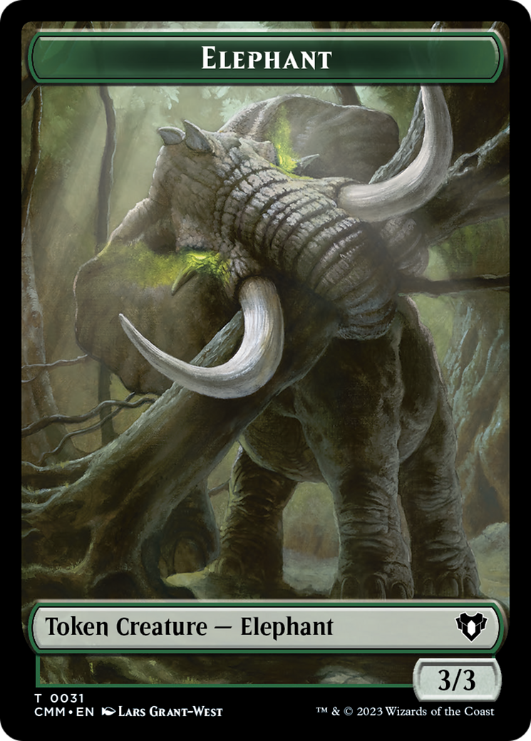 Soldier // Elephant Double-Sided Token [Commander Masters Tokens] | I Want That Stuff Brandon