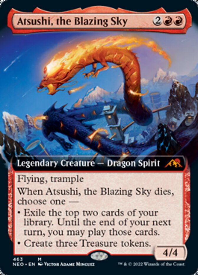 Atsushi, the Blazing Sky (Extended Art) [Kamigawa: Neon Dynasty] | I Want That Stuff Brandon