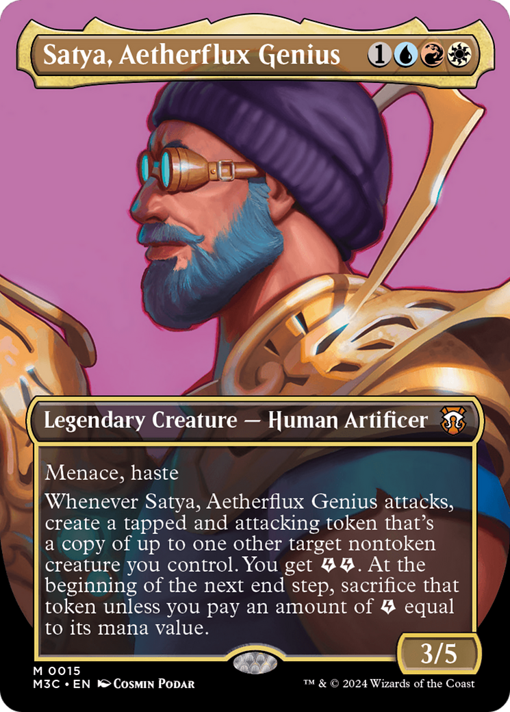 Satya, Aetherflux Genius (Borderless) [Modern Horizons 3 Commander] | I Want That Stuff Brandon
