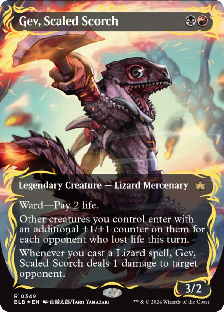 Gev, Scaled Scorch (Borderless) (Raised Foil) [Bloomburrow] | I Want That Stuff Brandon