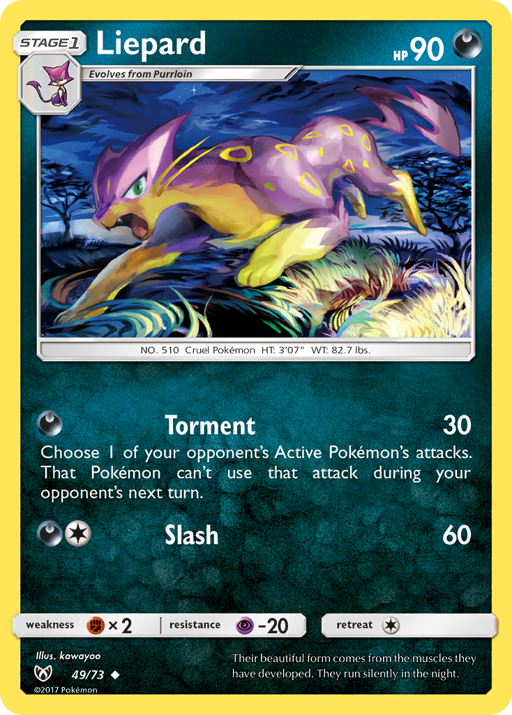 Liepard (49/73) [Sun & Moon: Shining Legends] | I Want That Stuff Brandon