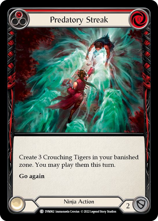 Predatory Streak (Red) [DYN062] (Dynasty)  Rainbow Foil | I Want That Stuff Brandon