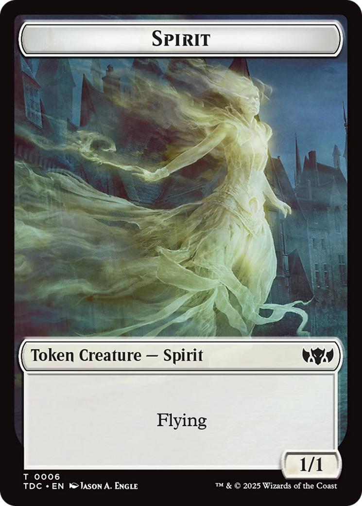 Spirit // Treasure Double-Sided Token [Tarkir: Dragonstorm Commander Tokens] | I Want That Stuff Brandon
