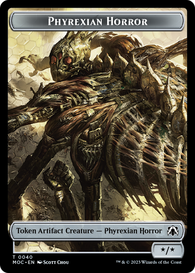 Phyrexian Golem // Phyrexian Horror Double-Sided Token [March of the Machine Commander Tokens] | I Want That Stuff Brandon