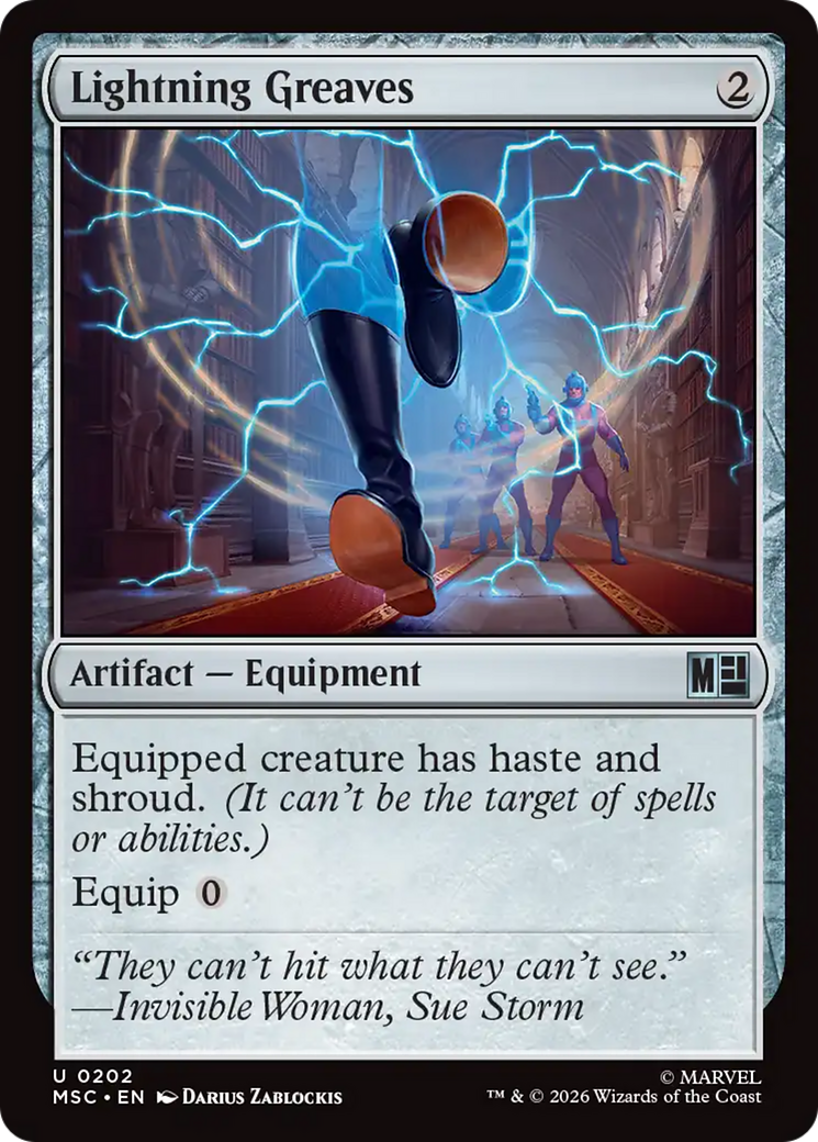 Lightning Greaves (Surge Foil) [Marvel Super Heroes Commander] | I Want That Stuff Brandon