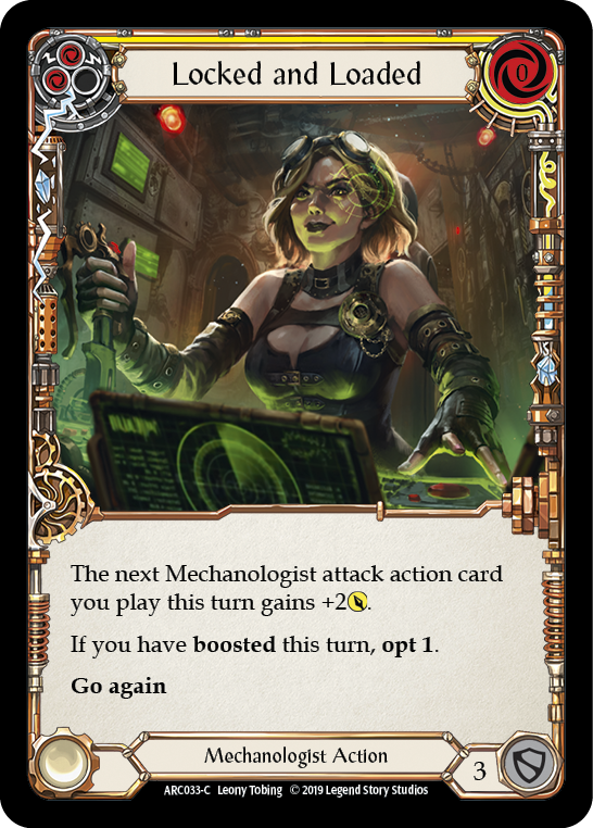 Locked and Loaded (Yellow) [ARC033-C] (Arcane Rising)  1st Edition Rainbow Foil | I Want That Stuff Brandon
