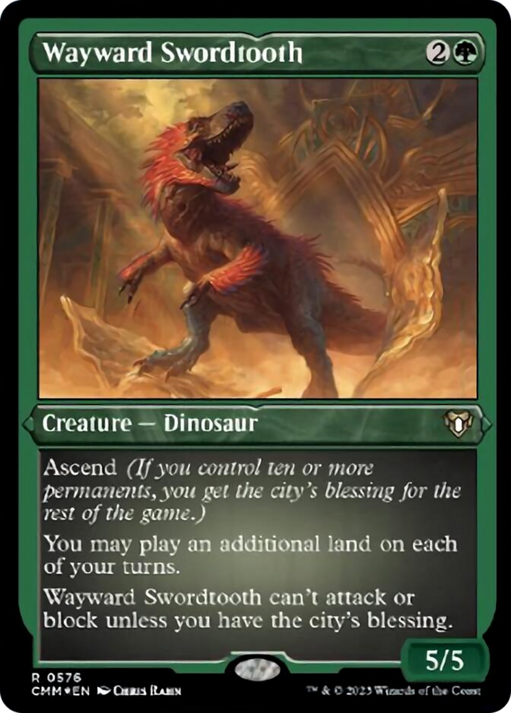 Wayward Swordtooth (Foil Etched) [Commander Masters] | I Want That Stuff Brandon