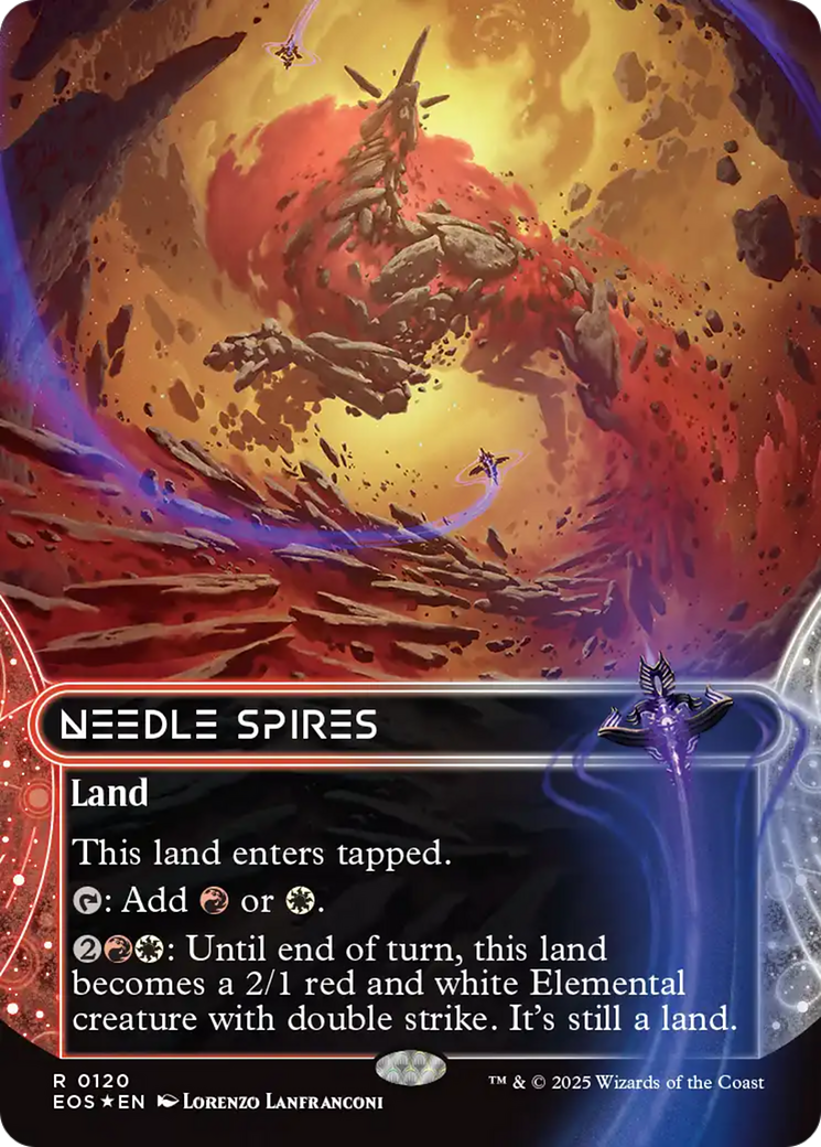Needle Spires (0120) (Borderless) (Galaxy Foil) [Edge of Eternities: Stellar Sights] | I Want That Stuff Brandon