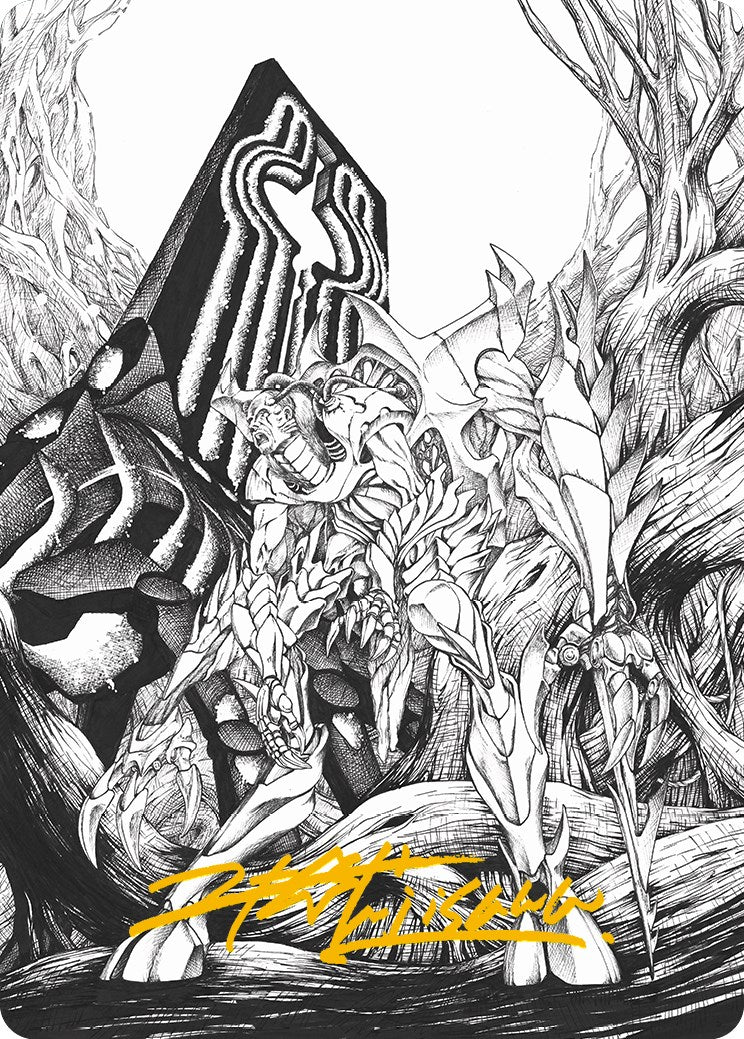 Lukka, Bound to Ruin Art Card (Gold-Stamped Signature) [Phyrexia: All Will Be One Art Series] | I Want That Stuff Brandon
