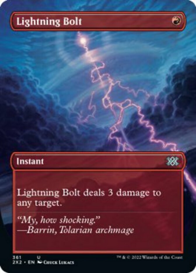 Lightning Bolt (Borderless Alternate Art) [Double Masters 2022] | I Want That Stuff Brandon