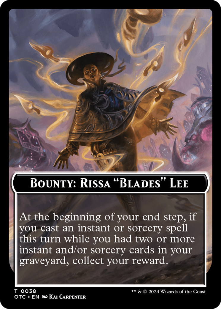 Bounty: Rissa "Blades" Lee // Bounty Rules Double-Sided Token [Outlaws of Thunder Junction Commander Tokens] | I Want That Stuff Brandon