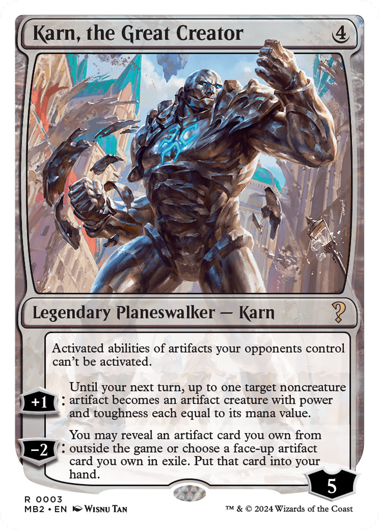 Karn, the Great Creator (White Border) [Mystery Booster 2] | I Want That Stuff Brandon