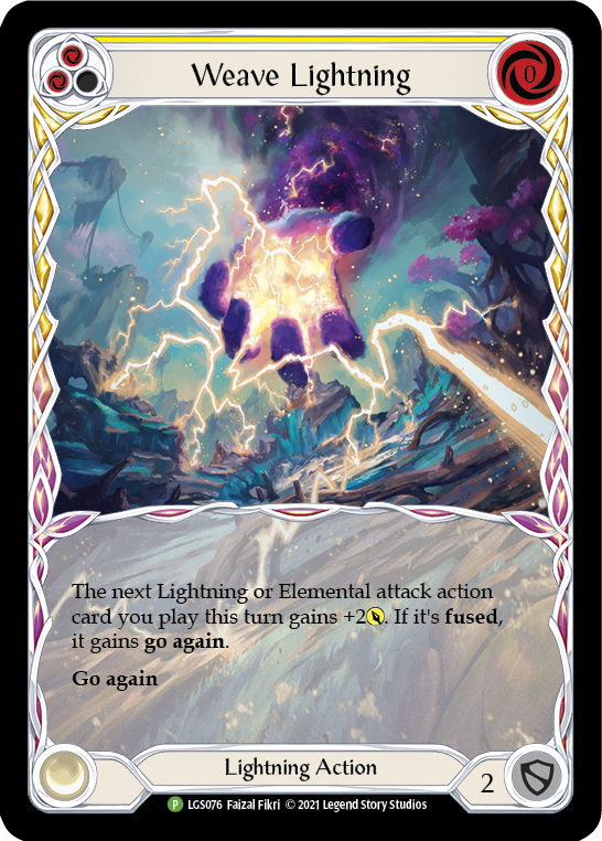 Weave Lightning (Yellow) [LGS076] (Promo)  Rainbow Foil | I Want That Stuff Brandon