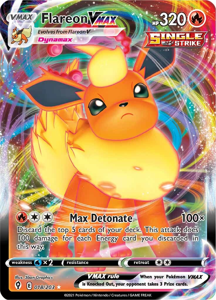 Flareon VMAX (018/203) [Sword & Shield: Evolving Skies] | I Want That Stuff Brandon