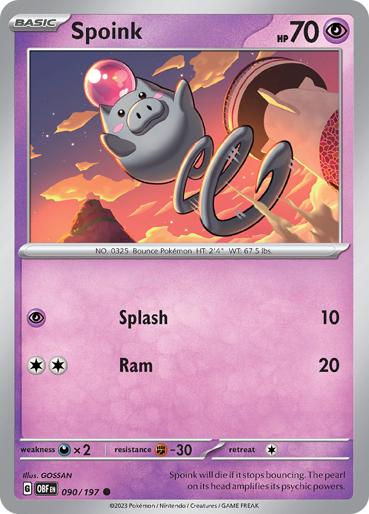 Spoink (090/197) [Scarlet & Violet: Obsidian Flames] | I Want That Stuff Brandon