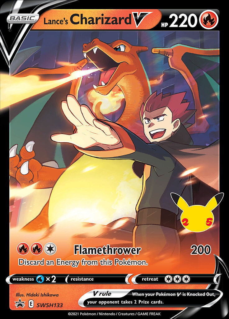 Lance's Charizard V (SWSH133) (Celebrations) [Sword & Shield: Black Star Promos] | I Want That Stuff Brandon