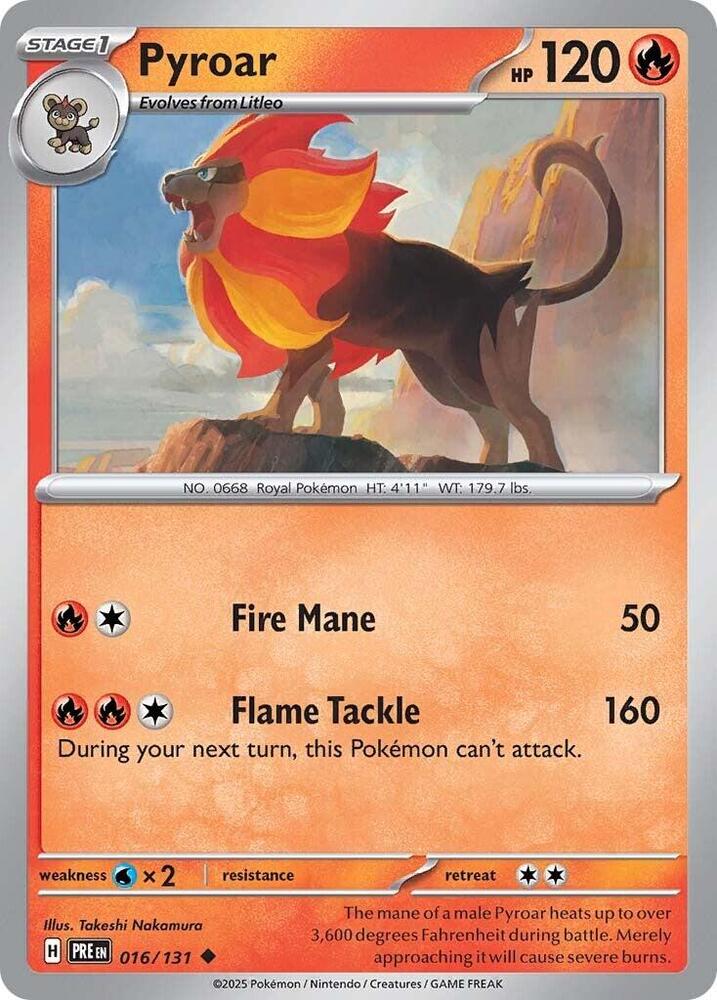 Pyroar (016/131) [Scarlet & Violet: Prismatic Evolutions] | I Want That Stuff Brandon