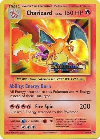 Charizard (11/108) (XY Evolutions Prerelease) [XY: Black Star Promos] | I Want That Stuff Brandon