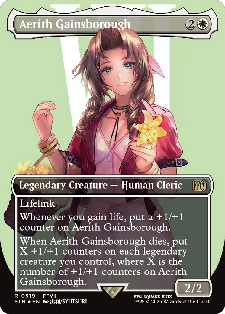 Aerith Gainsborough (Borderless) (Surge Foil) [FINAL FANTASY] | I Want That Stuff Brandon