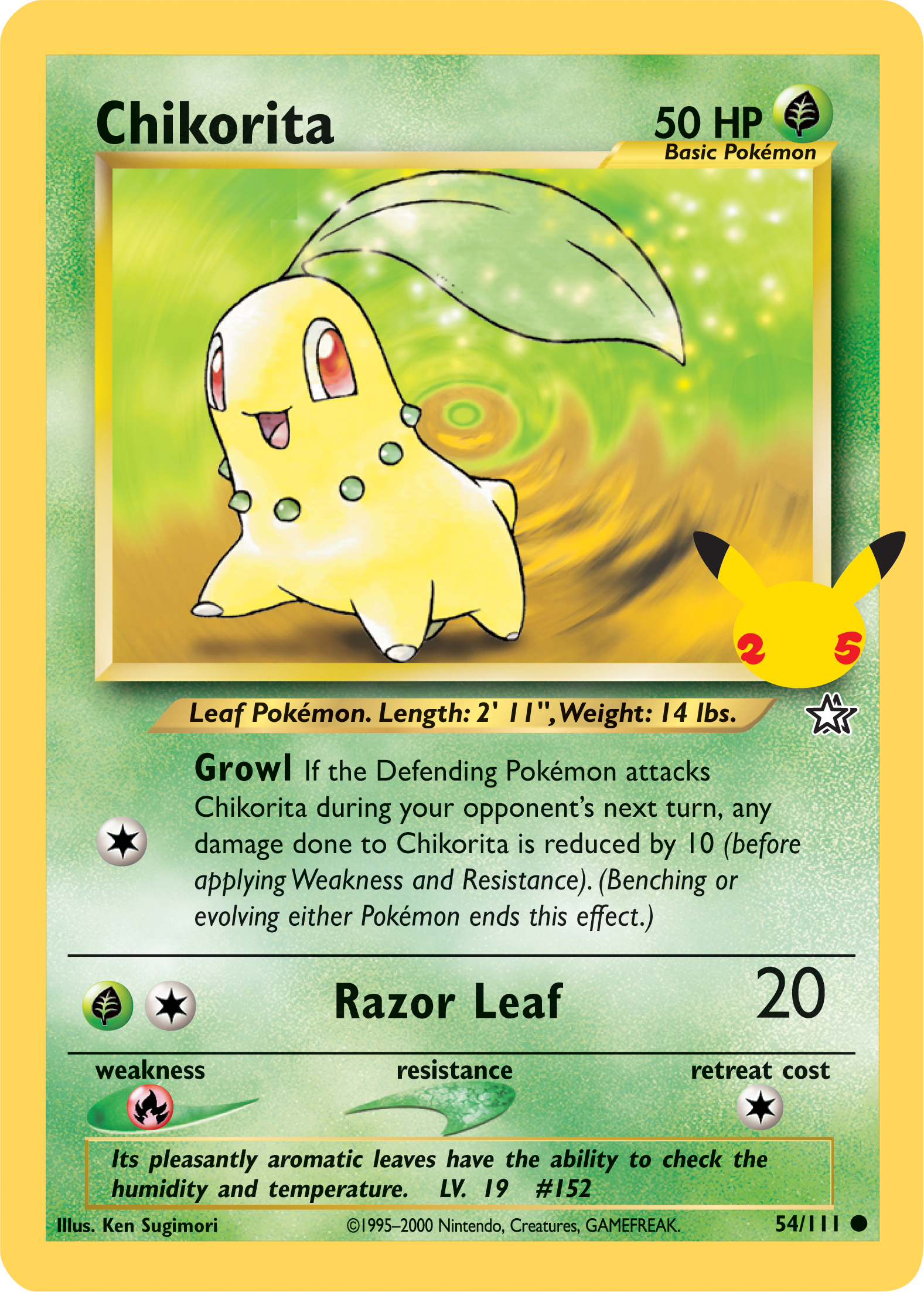 Chikorita (54/111) (Jumbo Card) [First Partner Pack] | I Want That Stuff Brandon