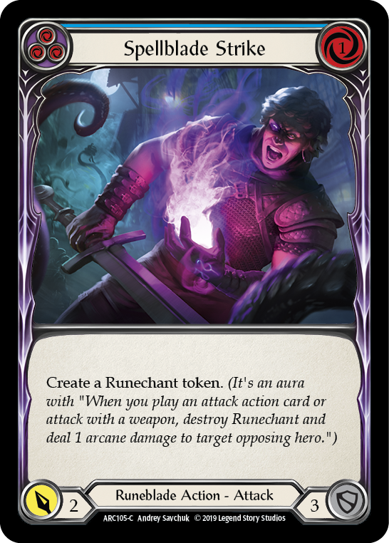 Spellblade Strike (Blue) [ARC105-C] (Arcane Rising)  1st Edition Normal | I Want That Stuff Brandon