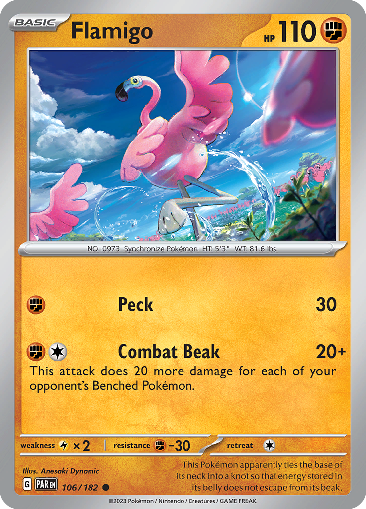 Flamigo (106/182) [Scarlet & Violet: Paradox Rift] | I Want That Stuff Brandon