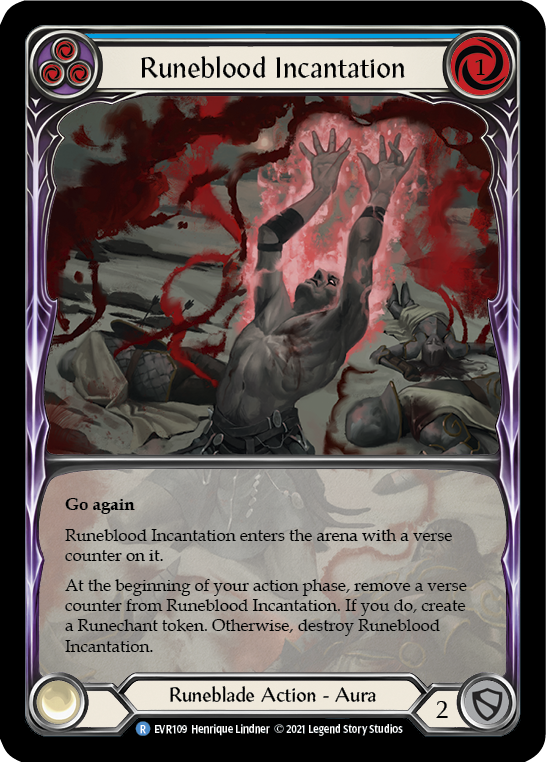 Runeblood Incantation (Blue) [EVR109] (Everfest)  1st Edition Extended Art Rainbow Foil | I Want That Stuff Brandon