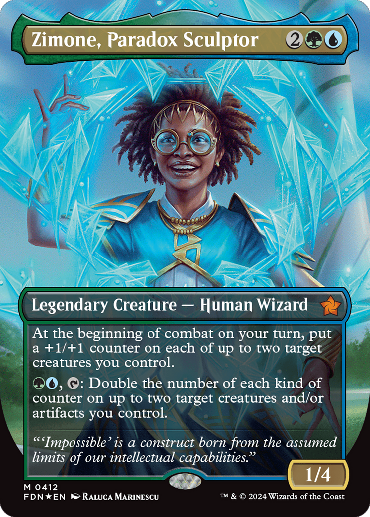 Zimone, Paradox Sculptor (Borderless) (Mana Foil) [Foundations] | I Want That Stuff Brandon