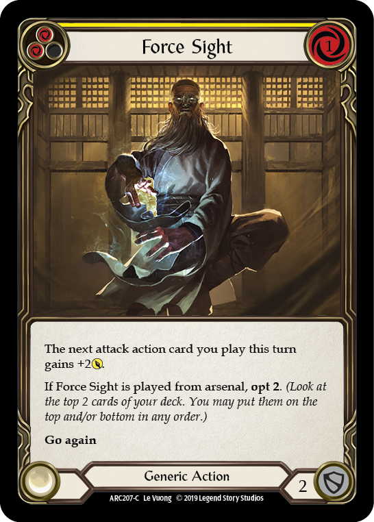 Force Sight (Yellow) [ARC207-C] (Arcane Rising)  1st Edition Normal | I Want That Stuff Brandon