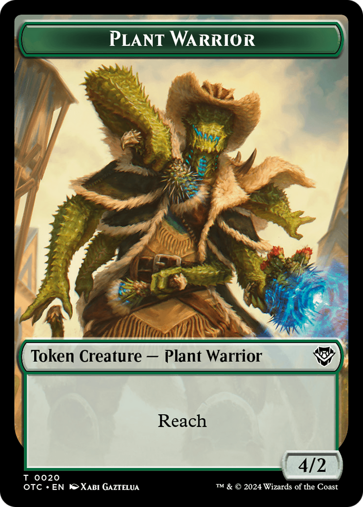 Plant Warrior // Treasure Double-Sided Token [Outlaws of Thunder Junction Commander Tokens] | I Want That Stuff Brandon