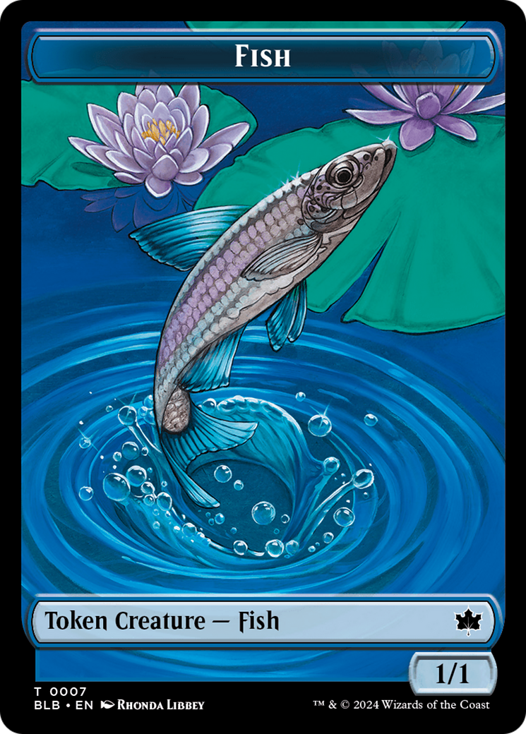 Fish // Tender Wildguide Double-Sided Token [Bloomburrow Tokens] | I Want That Stuff Brandon