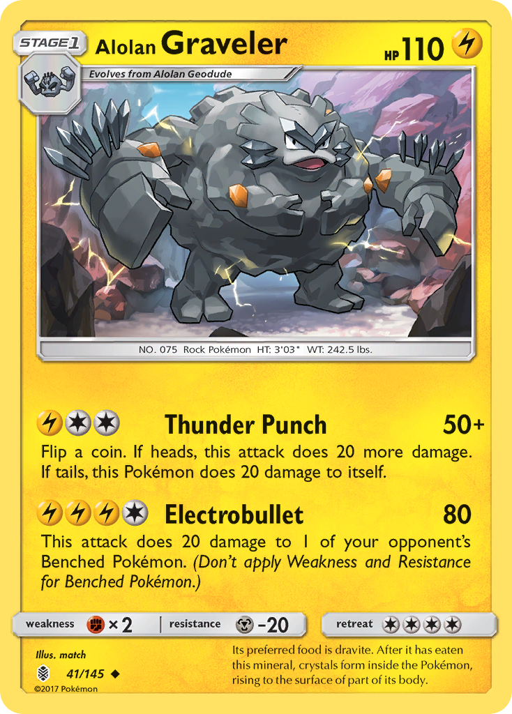 Alolan Graveler (41/145) [Sun & Moon: Guardians Rising] | I Want That Stuff Brandon